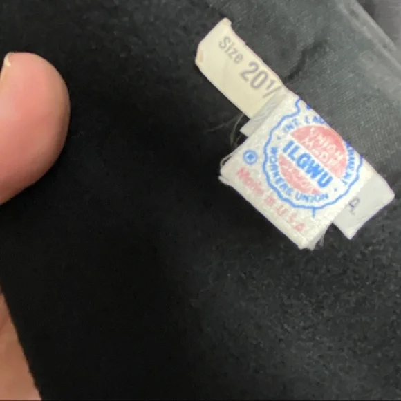 Vintage 70’s ILGWU Black Wool Double Breasted Pea Coat XL - Picture 10 of 11